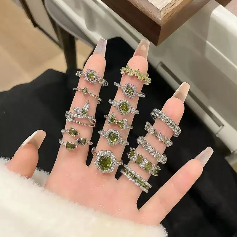 【Live Opening】Open-style adjustable copper alloy zircon ring（90% copper + 10% gold/silver）