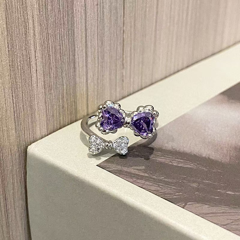 【Live Opening】Open-style adjustable copper alloy zircon ring（90% copper + 10% gold/silver）