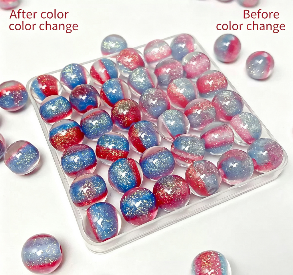 【Live Opening】Fashionable Resin UV-Sensitive Color-Changing Beads（10mm)