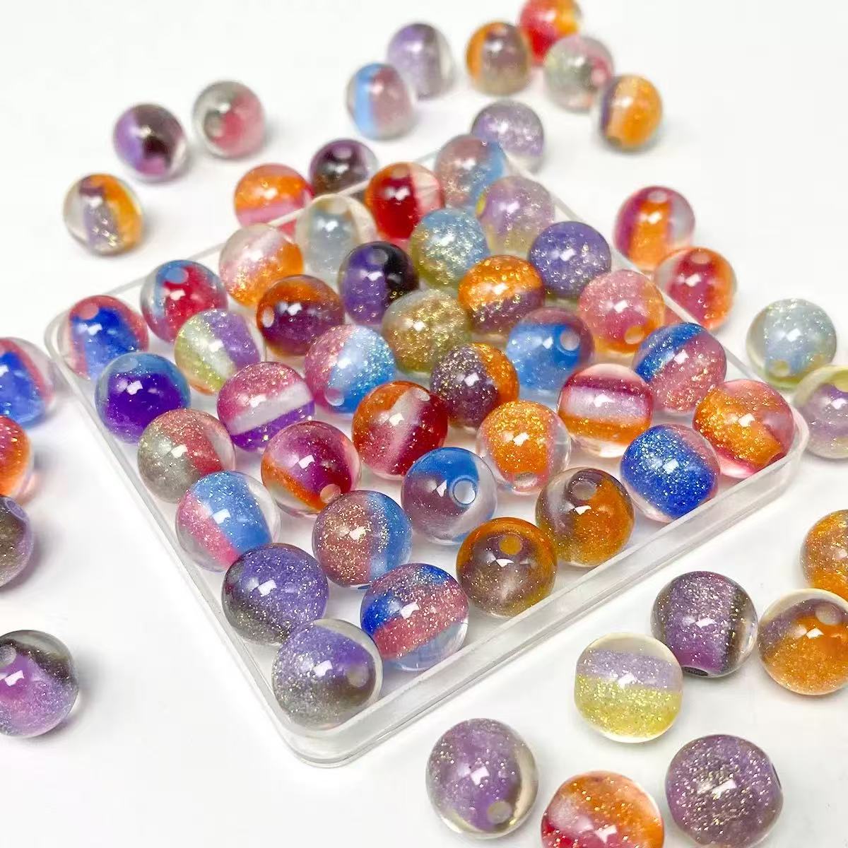【Live Opening】Fashionable Resin UV-Sensitive Color-Changing Beads（10mm)